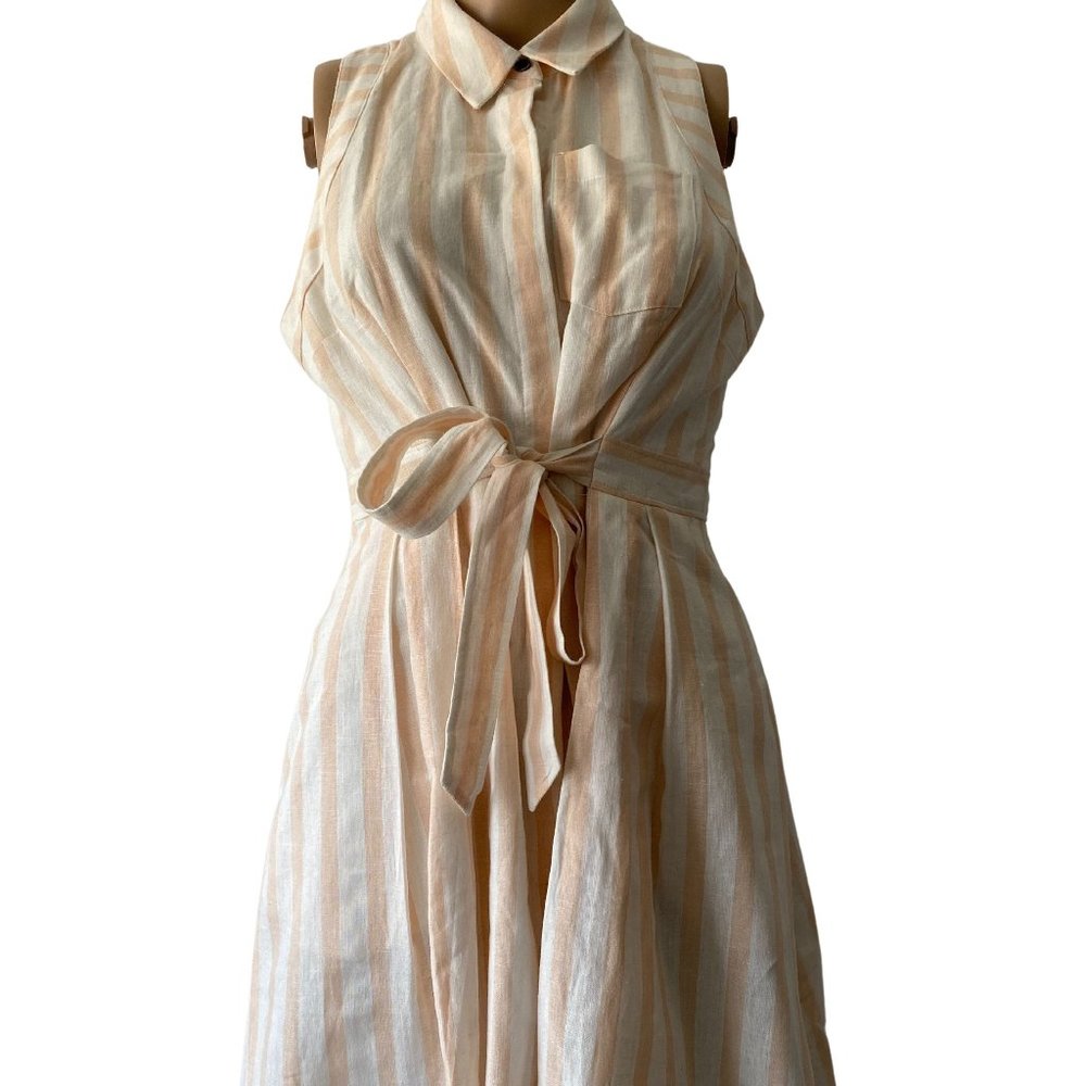 By Anthropologie US 4P Billie Striped Sleeveless Shirt Dress